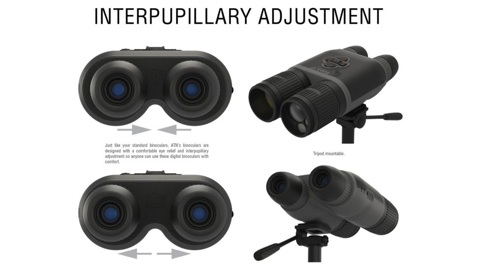 ATN Binox-4T 384-1.25-5x Thermal Binocular, Black / Grey, TIBNBX4381L