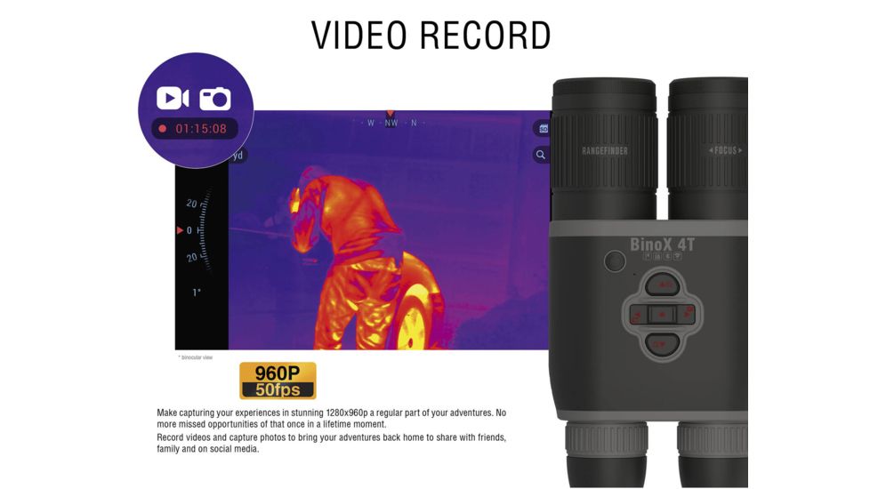 ATN Binox-4T 640-1-10x Thermal Binocular, Black / Grey, TIBNBX4641L