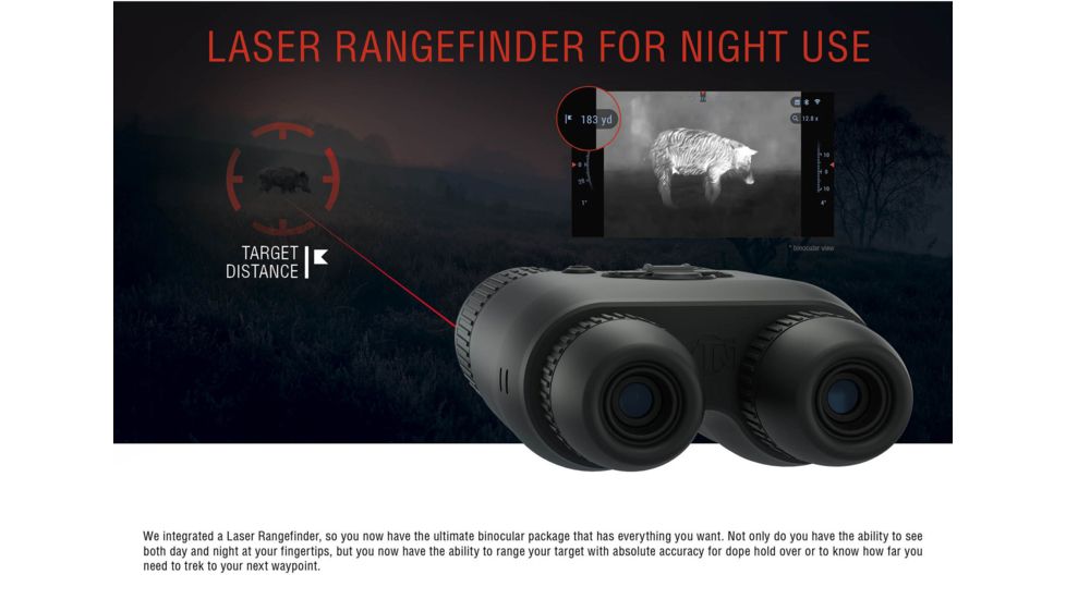 ATN Binox-4T 640-1.5-15x Thermal Rangefinder Binocular, Black / Grey, TIBNBX4642L