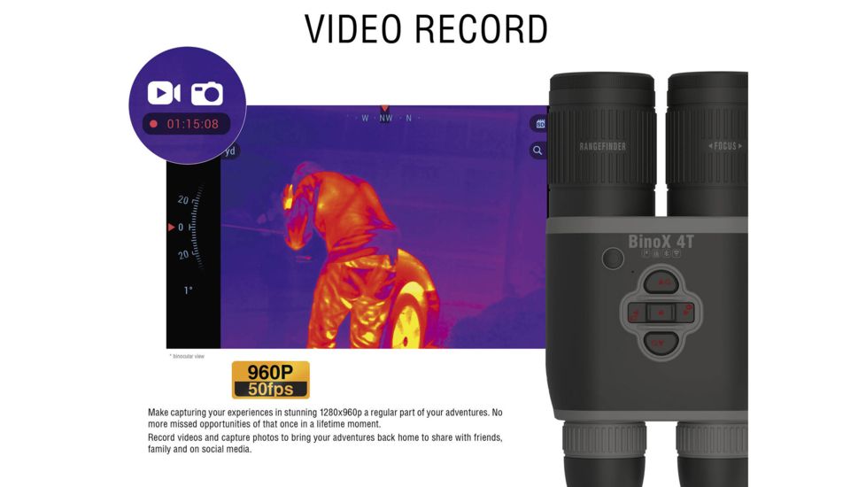 ATN Binox-4T 640-2.5-25x Thermal Binocular, Black / Grey, TIBNBX4643L