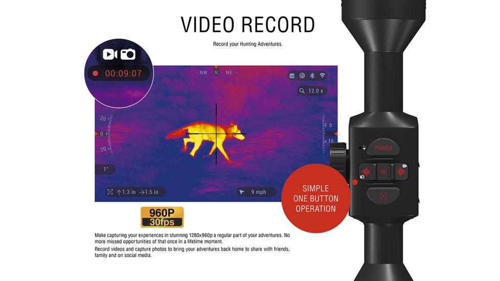 ATN ThOR 4 Thermal Smart HD Rifle Scope, 1-10x19mm, Black, TIWST4641A
