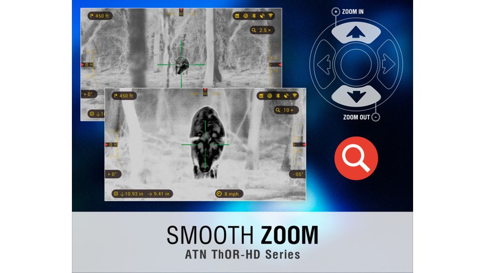 ATN ThOR-HD 1.25-5x Thermal Smart HD Rifle Scope w/WiFi, GPS, 384x288 Sensor, Black, TIWSTH381A