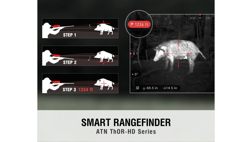 ATN ThOR-HD Thermal Imaging Rifle Scope, 4.5-18x50mm, Multiple Patterns &amp; Color Options Reticles, Black, TIWSTH384A