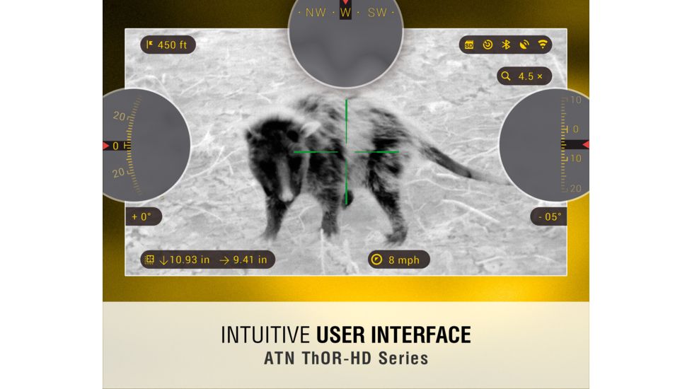 ATN ThOR-HD Thermal Imaging Rifle Scope, 4.5-18x50mm, Multiple Patterns &amp; Color Options Reticles, Black, TIWSTH384A