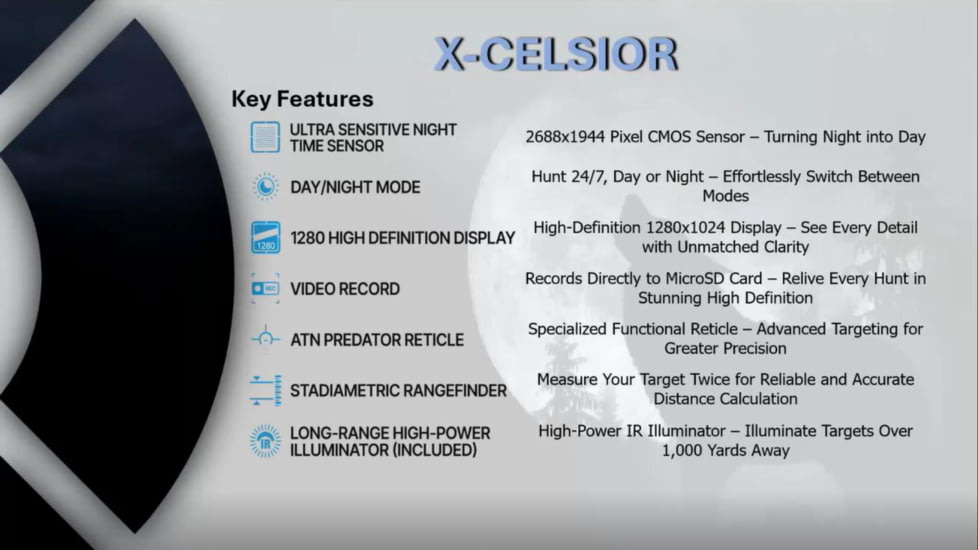 ATN X-Celsior 3-9x Hunting Night Vision Rifle Scope w/Daytime Capability, Black, DGWSXC309NV