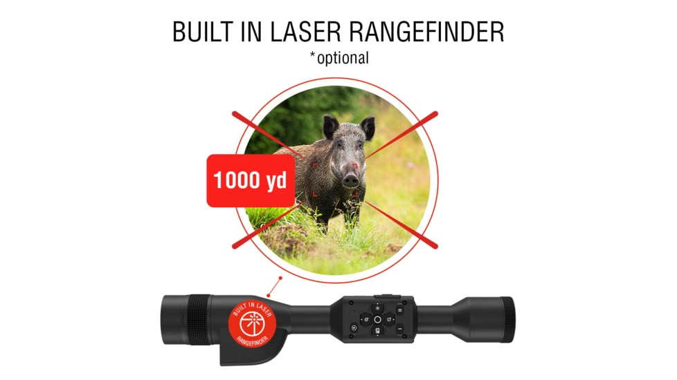 ATN X-Sight 5 LRF 5-25x UHD Smart Day/Night Hunting Rifle Scope, 30mm Tube w/ Gen 5 Sensor, Multiple Patterns &amp; Color Options Reticle, Black, DGWSXS5255LRF