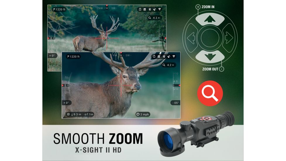 ATN X-Sight II Smart Day/Night Rifle Scope w/HD Video, Wi-Fi, GPS, Smartphone Control via App, Black