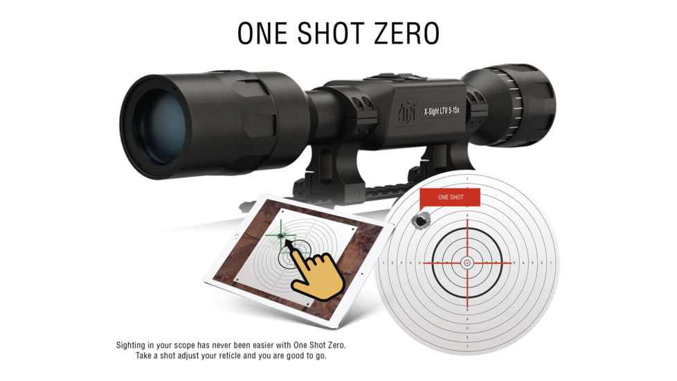 ATN X-Sight LTV Day/Night Hunting Rifle Scope, 5-15x50mm, Multiple Reticles, Black, DGWSXS515LTV