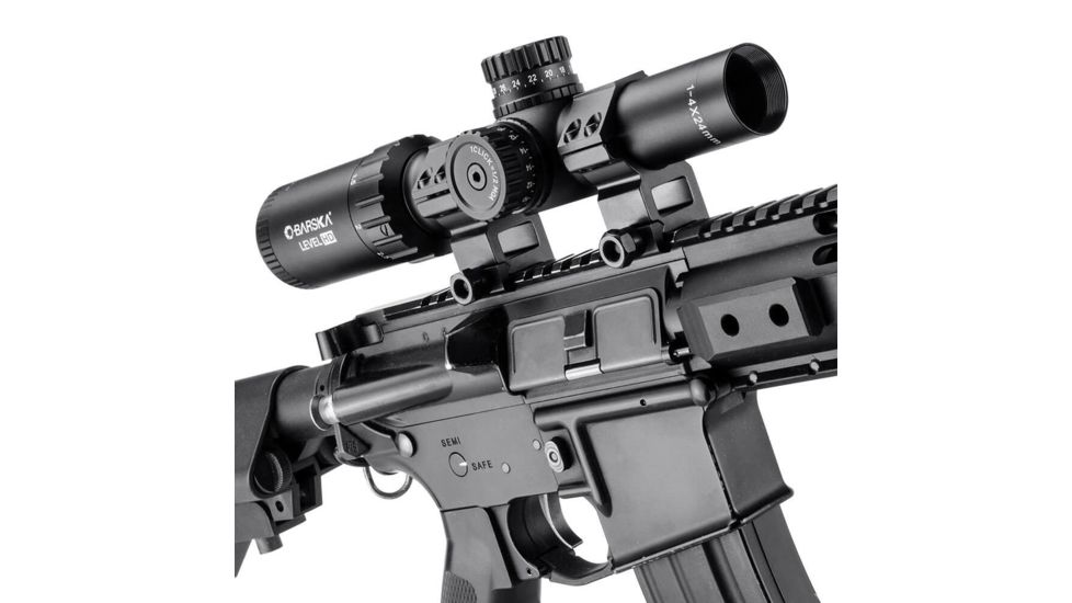 Barska 1-4x24mm Level HD Rifle Scope, Illuminated HRS .223 BDC Reticle, Black, Medium AC12798