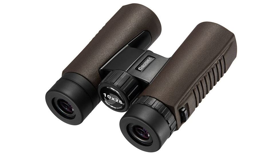 Barska 10x26mm WP Embark Binoculars, Roof Prism, BAK-4, Right Eye Diopter, Brown AB12678