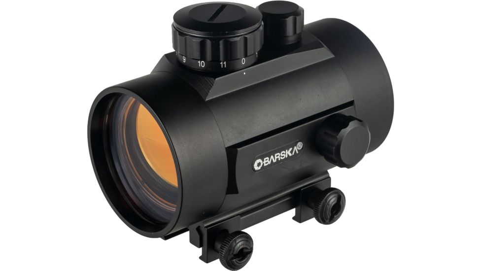 USED Barska 1x50mm 5 MOA Illuminated Reticle Red Dot Scope, Black, Weaver Base - AC10332, EDEMO1