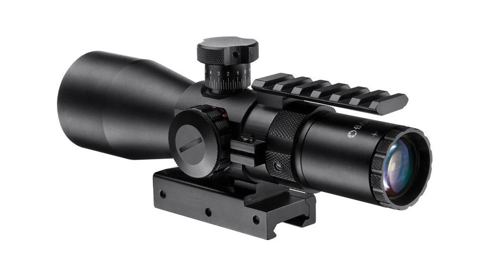 Barska 3-9x42 IR Contour Rifle Scope w/ Accessory Rail Mount, 1/4 MOA, 1 in Scope Tube, Black AC12468