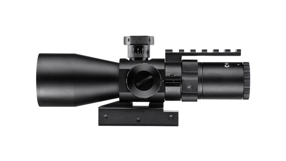 Barska 3-9x42 IR Contour Rifle Scope w/ Accessory Rail Mount, 1/4 MOA, 1 in Scope Tube, Black AC12468