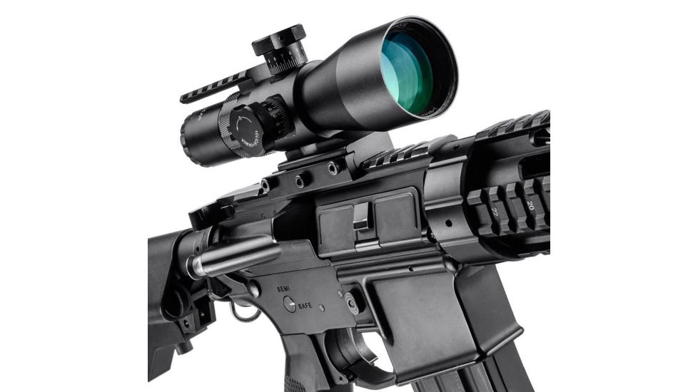 Barska 3-9x42 IR Contour Rifle Scope w/ Accessory Rail Mount, 1/4 MOA, 1 in Scope Tube, Black AC12468