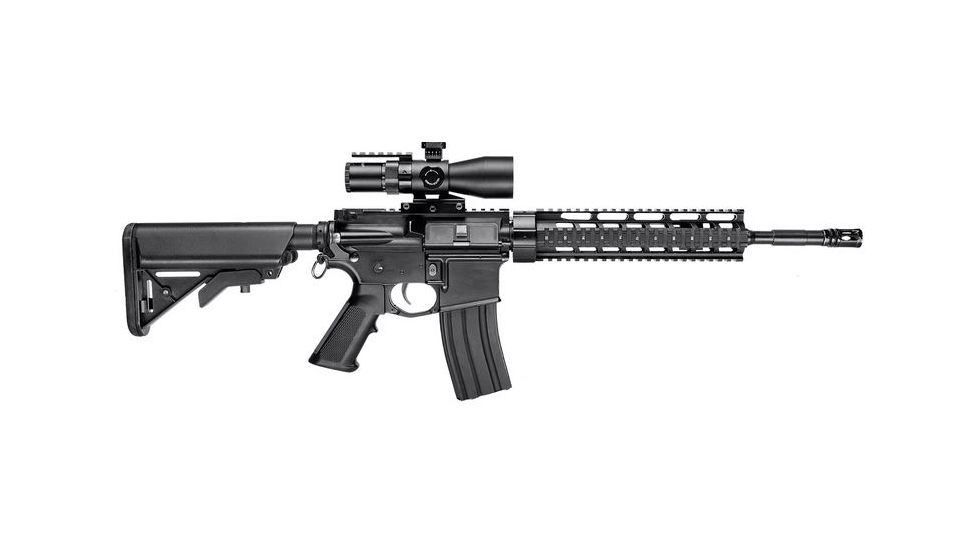 Barska 3-9x42 IR Contour Rifle Scope w/ Accessory Rail Mount, 1/4 MOA, 1 in Scope Tube, Black AC12468