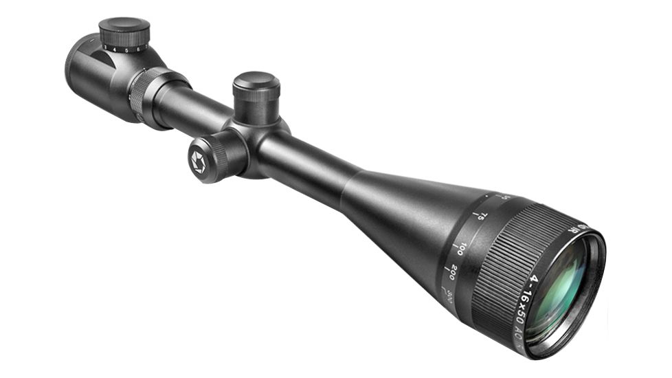 Barska 4-16x50 Excavator Adjustable Objective Rifle Scope, Black w/ Illuminated Reticle AC10554