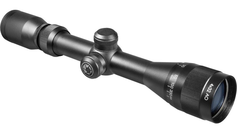 Barska 4x32 Air Gun Rifle Scope w/ Adjustable Objective, Black, Mil-Dot Reticle - AC10004