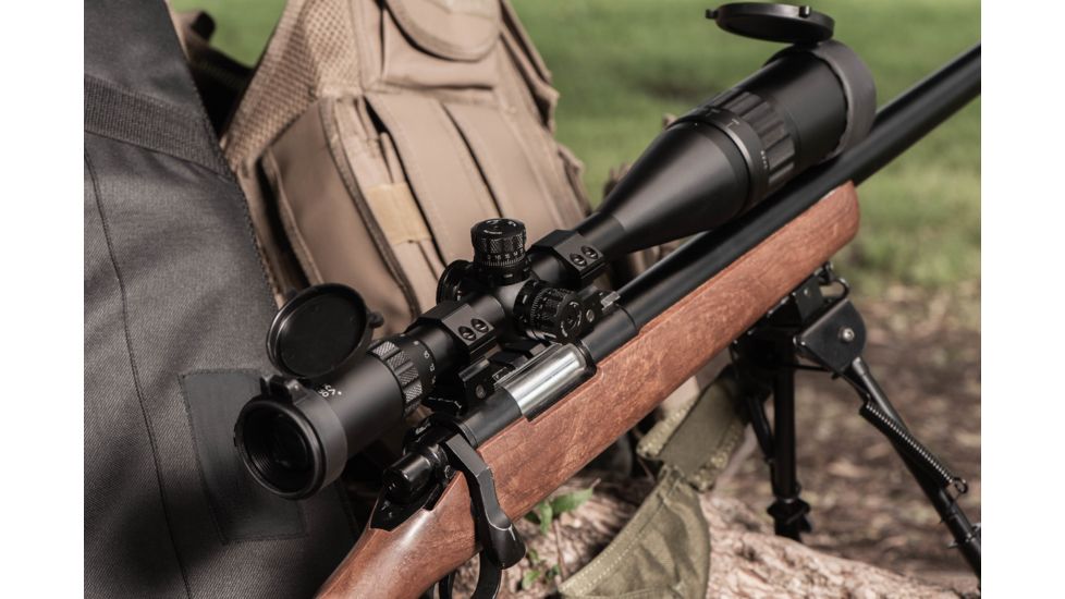 Barska 6-24X50 AO IR Blackhawk Rifle Scope, 1/4 MOA, Mil Dot, w/ Rings, Black AC12464