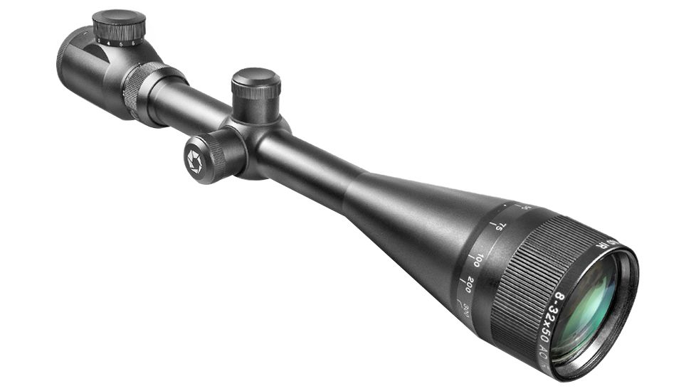 Barska 8-32x50 IR AO Excavator Rifle Scope w/ Adjustable Objective, Target Dot Illuminated Reticle &amp; Rings - AC10558
