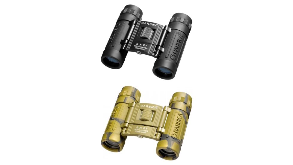 Barska 8x21 LucidView Compact Folding Binoculars, Black, Camo