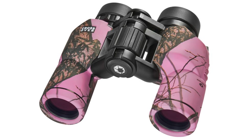 Barska 8x30 Crossover Porro BaK-4 Prism Waterproof Binoculars, Mossy Oak Winter in Pink
