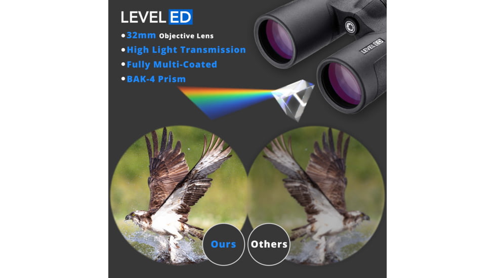 Barska 8x32mm WP Level ED Binoculars, Black, AB12990