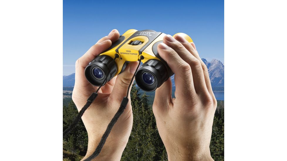 Barska Colorado Series 10x25 Compact Waterproof Roof Prism Binoculars, Yellow CO10696