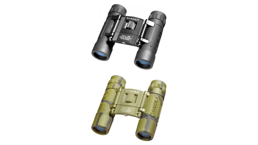Barska Lucid View 10x25 Compact Binoculars, Folding, Black, Camo