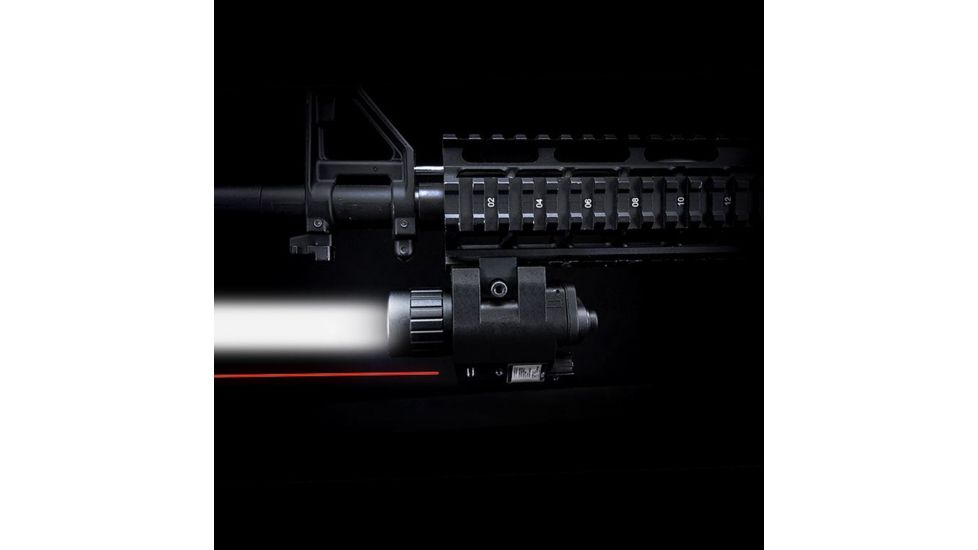Barska Laser LED Weapon Flashlight, CR123A, Red, 200 Lumens, Black, AU12714