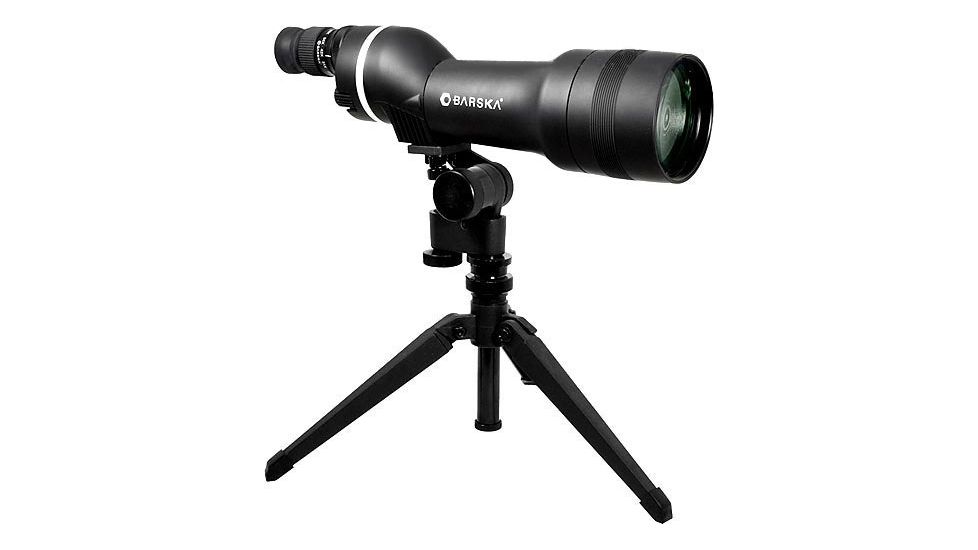 Barska Spotter Pro 22-66x80 Straight-Body Spotting Scope - Black, w/ Tripod, Case AD10352