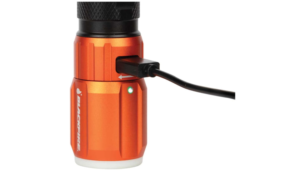 Blackfire-Klein Outdoors Rechargeable LED Flashlight Lantern, Lithium-Ion, White, 500 Lumen, Black/Orange, BBM6412