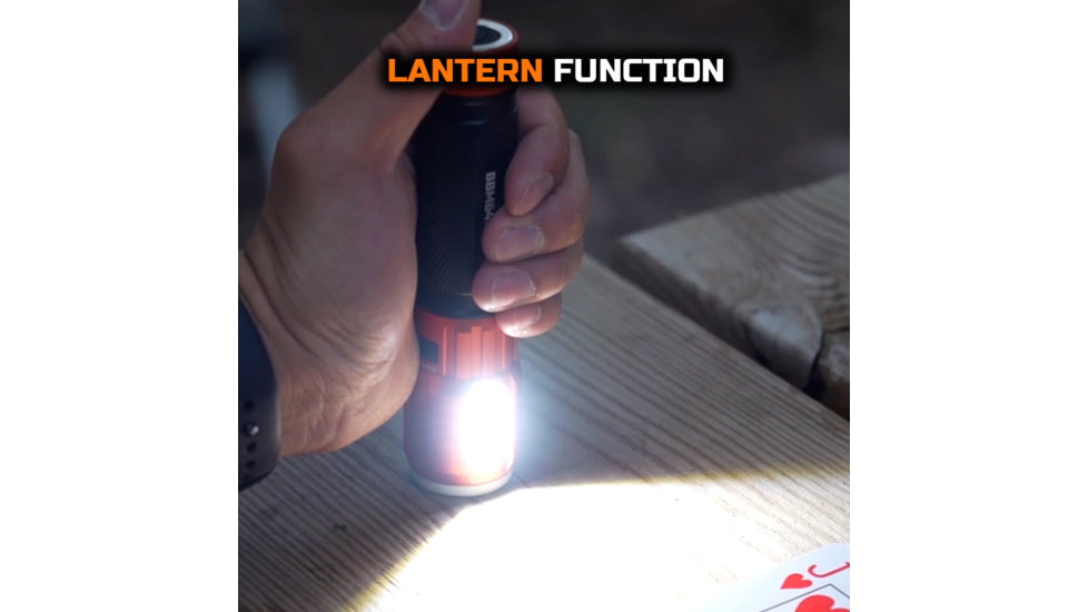 Blackfire-Klein Outdoors Rechargeable LED Flashlight Lantern, Lithium-Ion, White, 500 Lumen, Black/Orange, BBM6412