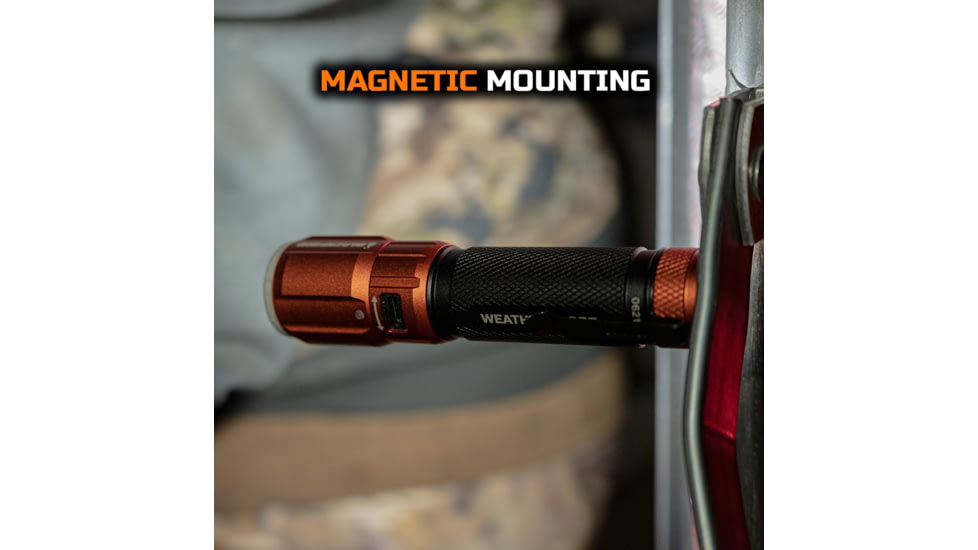 Blackfire-Klein Outdoors Rechargeable LED Flashlight Lantern, Lithium-Ion, White, 500 Lumen, Black/Orange, BBM6412