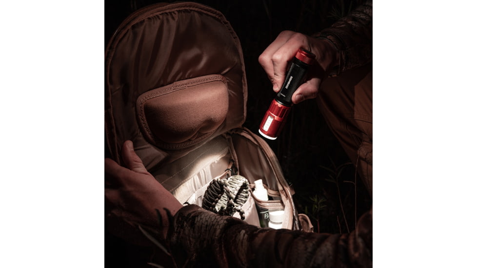 Blackfire-Klein Outdoors Rechargeable LED Flashlight Lantern, Lithium-Ion, White, 500 Lumen, Black/Orange, BBM6412