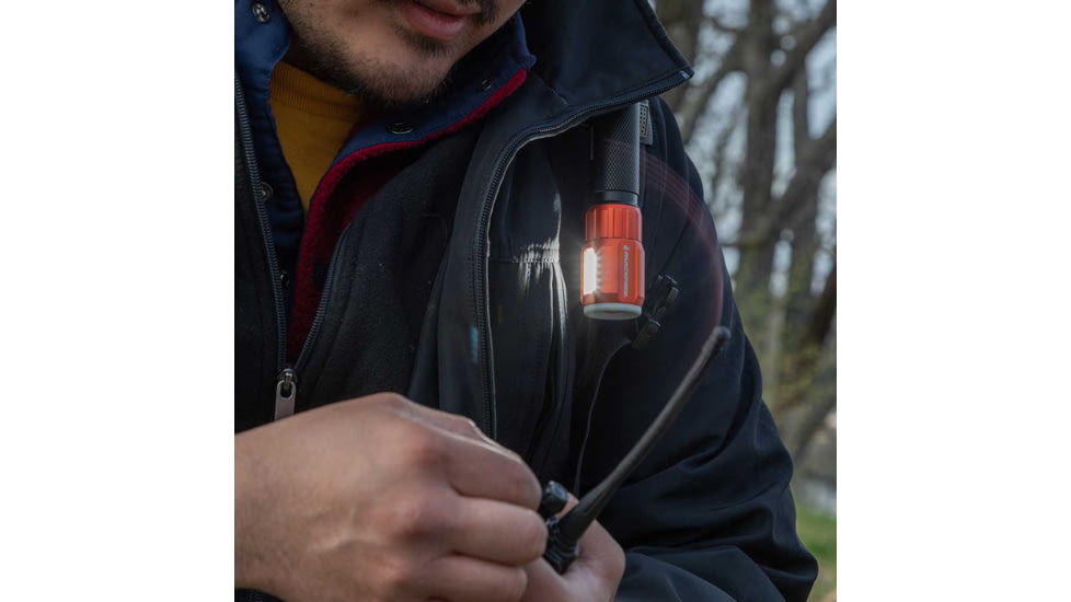 Blackfire-Klein Outdoors Rechargeable LED Flashlight Lantern, Lithium-Ion, White, 500 Lumen, Black/Orange, BBM6412