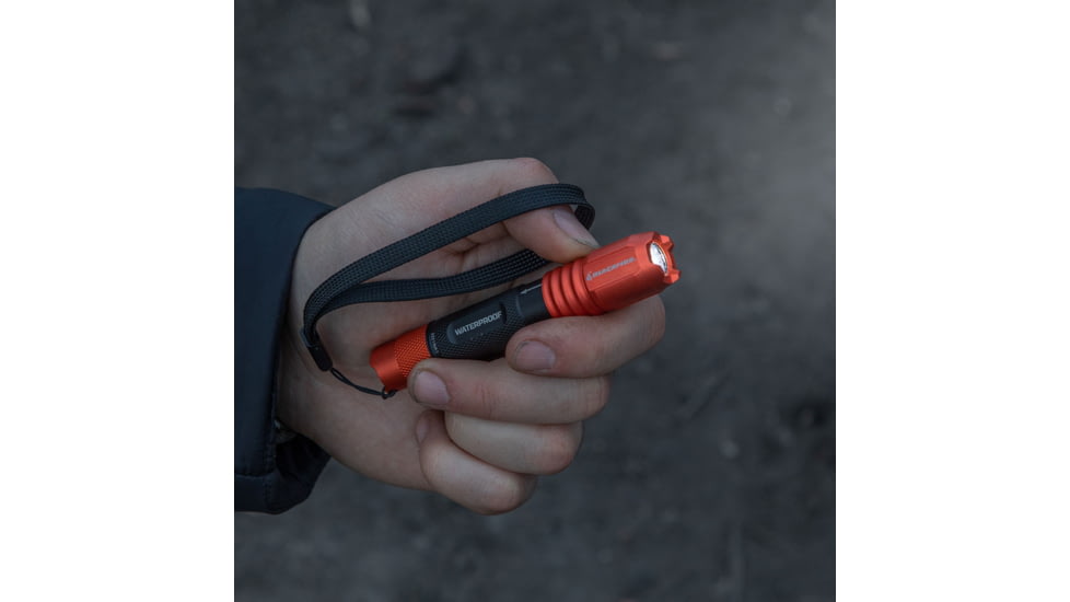 Blackfire-Klein Outdoors Rechargeable LED Pocket Flashlight, Lithium-Ion, White, 275 Lumen, Black/Orange, BBM6411