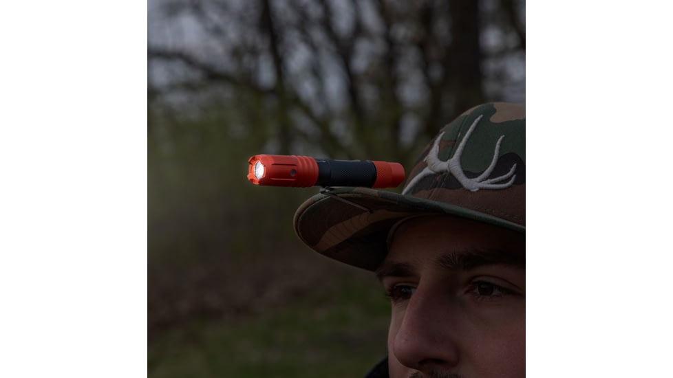 Blackfire-Klein Outdoors Rechargeable LED Pocket Flashlight, Lithium-Ion, White, 275 Lumen, Black/Orange, BBM6411