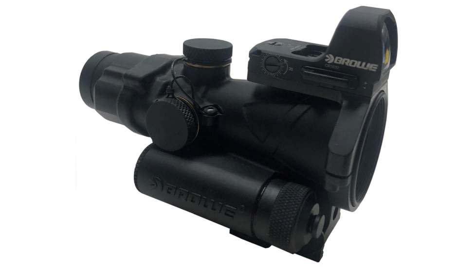 BROWE 1x23mm 3 MOA Red Dot Micro Reflex w/RMR Footprint, Side Loading Battery w/ACC-011 4x32 Adapter, Black, One Size, BMR-3MOA-RS-011