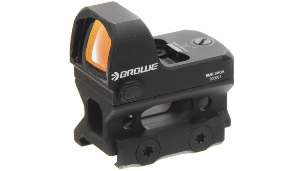 BROWE 1x23mm 3 MOA Red Dot Micro Reflex w/RMR Footprint, Side Loading Battery w/Co-Witness Mount, Black, One Size, BMR-3MOA-RS-CW