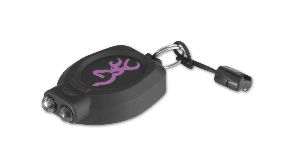 Browning Zipper Pull Keychain Pink Flashlight,1 White LED 13 Lumens, 1 Green LED 6 Lumens 3713375