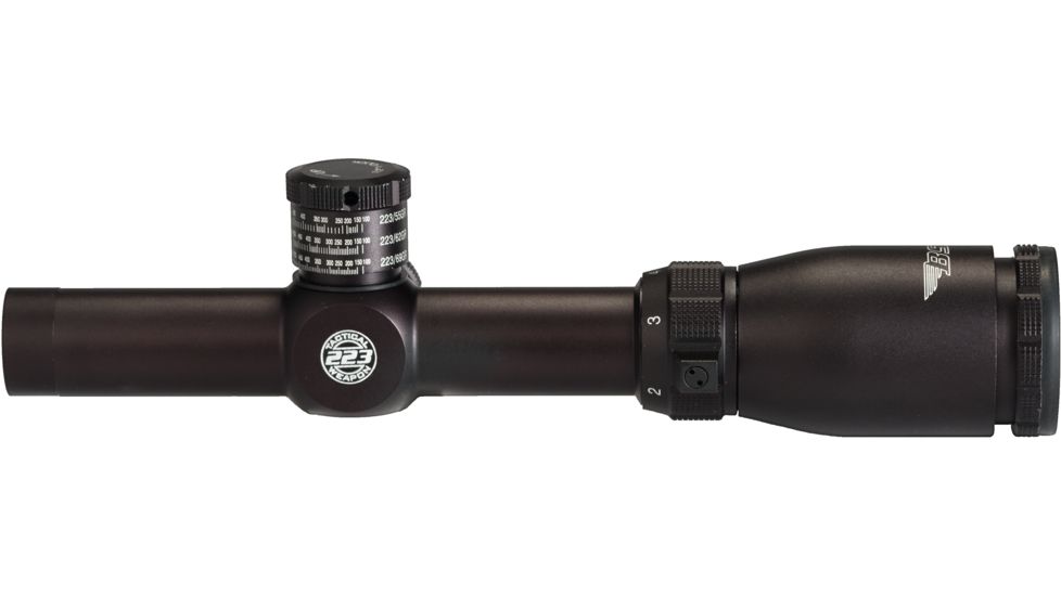 BSA Optics 1-4x24mm Tactical Weapon 223 Rifle Scope w/ Mil-Dot Reticle, 2 Multi-Grain Turret Caps TW223-14X24CP