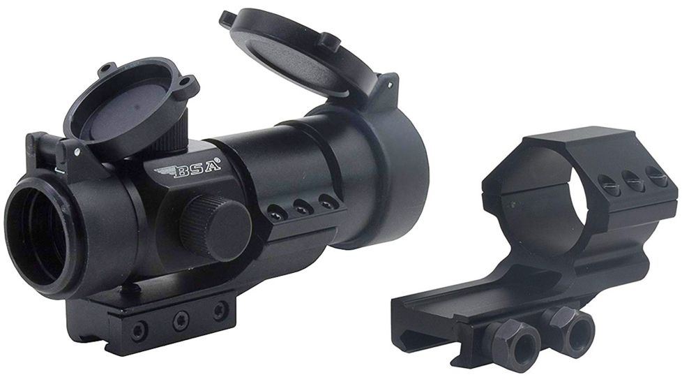BSA Optics 1 x Red Dot Sight, Dovetail/Weaver Cantilever Mount, Black, 30RD-2M