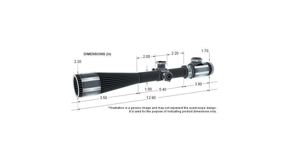 BSA Optics Deer Hunter Muzzleloader 3-9x50mm - Dimensions
