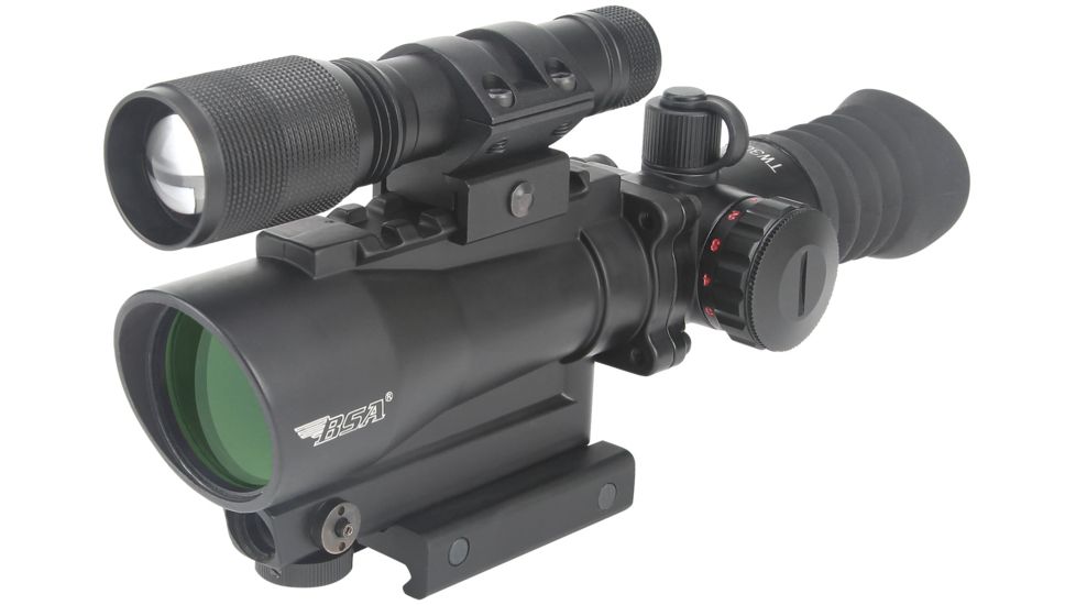 BSA Tactical Weapon Series - 30mm Red Dot w/650nm Red Laser &amp; LED Flashlight TW30RDLL