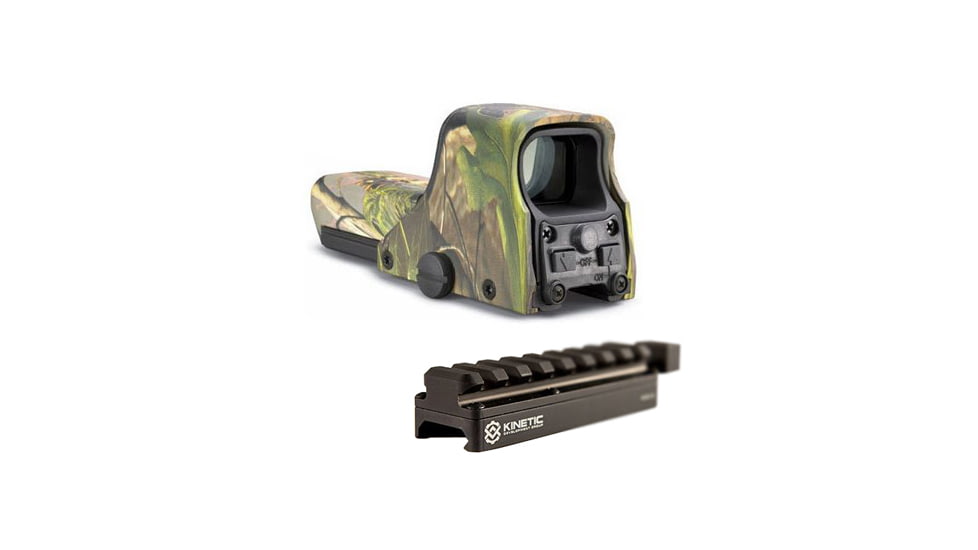 EOTech 512 Red Dot Sight Aiming Dot Reticle, Real Tree Camo w/ Kinetic Development Group SIDELOK Universal Scope Riser 512.RT-KIT3