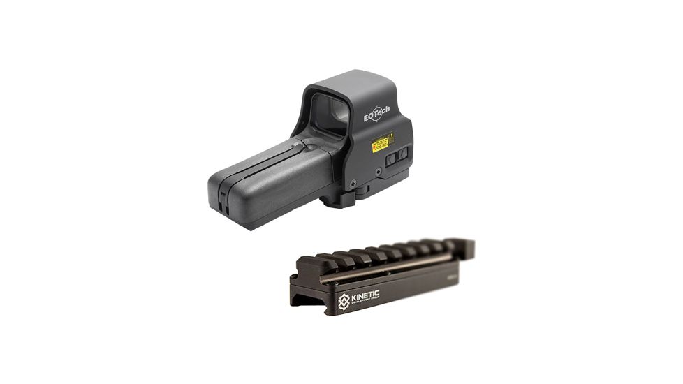 EOTech Holographic Weapon Sight, Non-Night Vision Compatible 518.A65 w/ Kinetic Development Group SIDELOK Universal Scope Riser 518.A65-KIT4