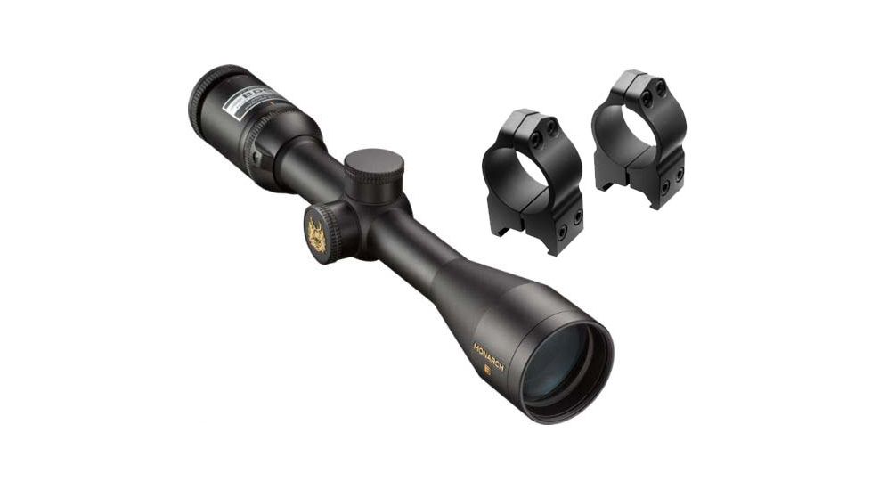 Nikon Monarch 3 2.5-10x42 Rifle Scope w/ BDC Reticle &amp; Black Finish 6762 w/ FREE Nikon S-Series Med. Rings Black Matte Steel 16156 6762-KIT1