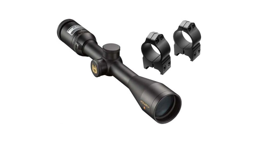 Nikon Monarch 3 2.5-10x42 Rifle Scope w/ BDC Reticle &amp; Black Finish 6762 w/ FREE Nikon S-Series High Rings Black Matte Steel 16157 6762-KIT2