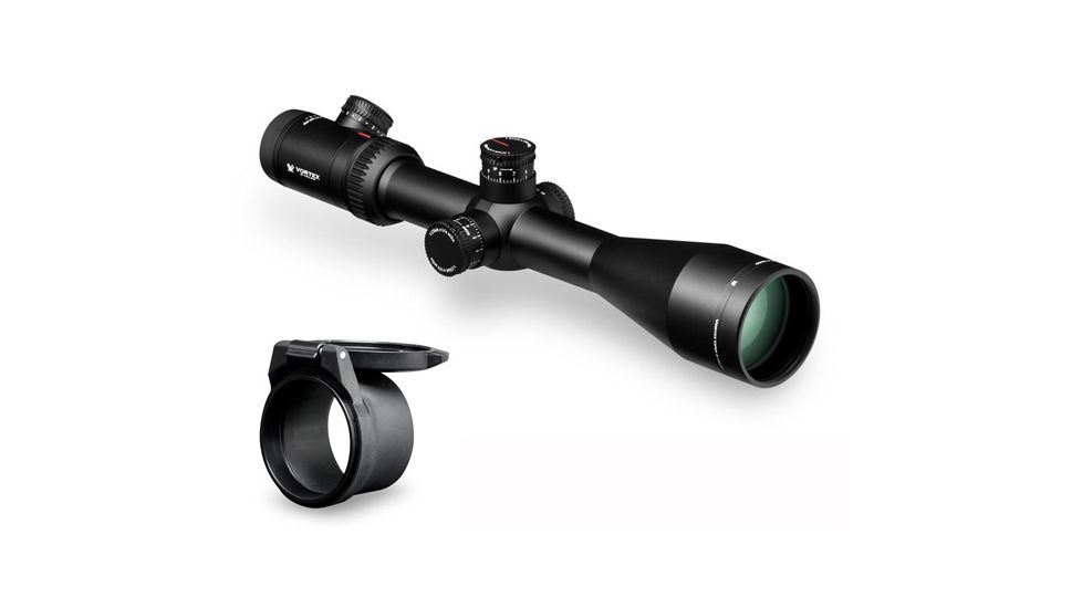 Vortex Viper PST 4-16x50 Rifle Scopes with EBR-1 MOA Reticle + Vortex Defender Flip Cap Objective Lens 50 (55-59 mm), Black O-50 PST-416S1-A-KIT1