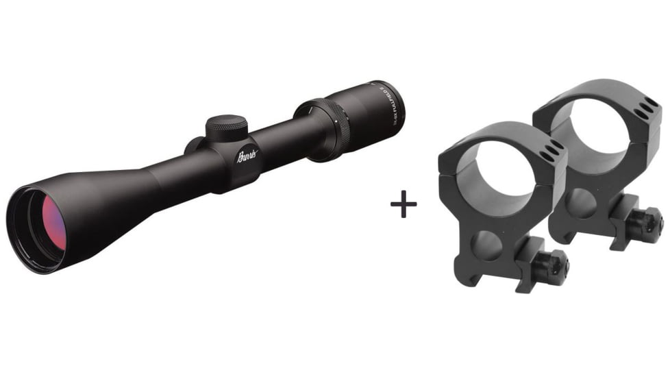 Burris Fullfield II 3-9x40 mm Rifle Scope, 1 in Tube, SFP, Black, Matte, Non-Illuminated Ballistic Plex Reticle, MOA Adjustment, w/ Burris XTR Xtreme Tactical Rings Extra High, 200162-KIT